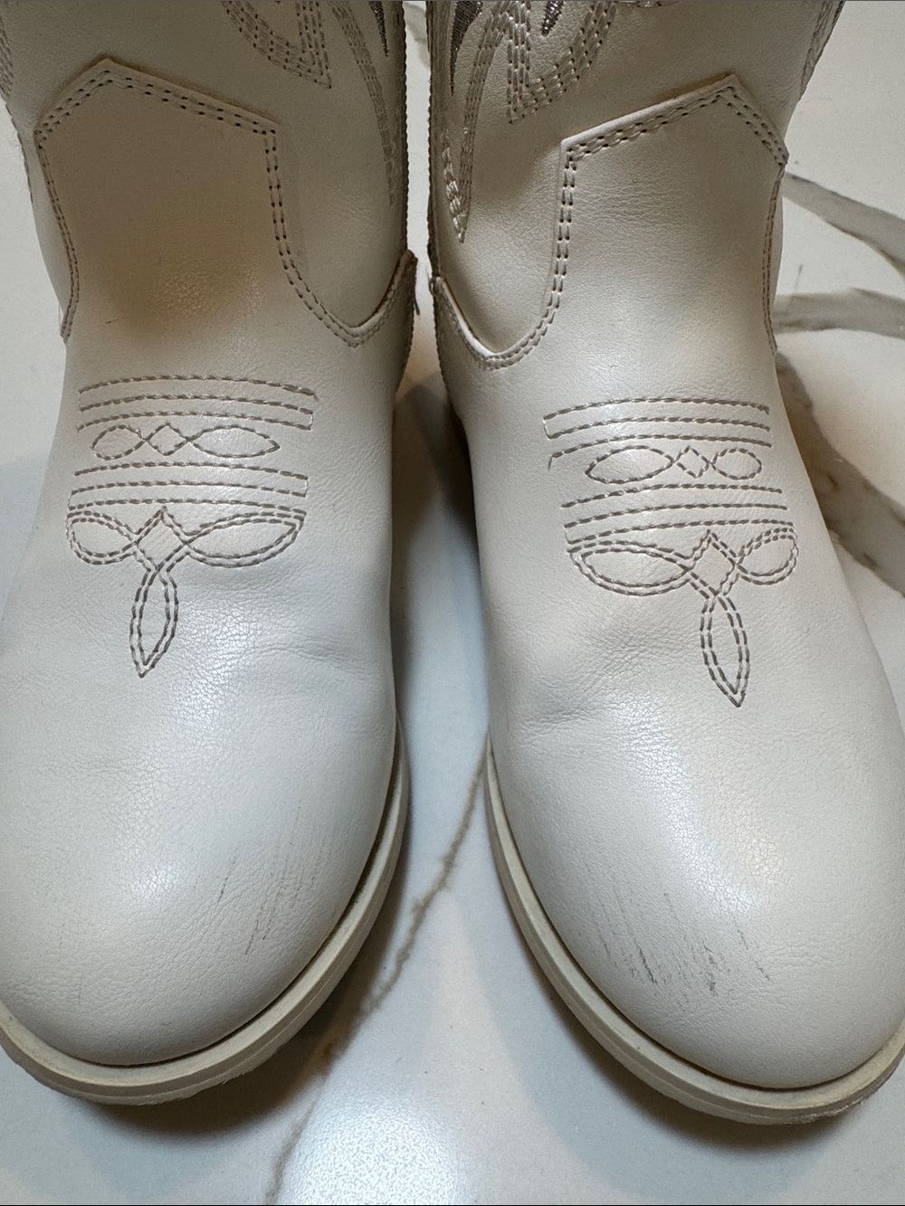 ILV White Girls Western Cowboy Cowgirl Boots size 3 - Picture 3 of 8